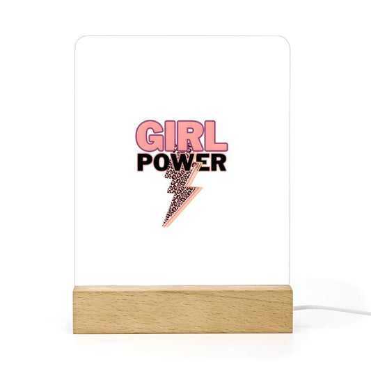 Acrylic Night Light with Wooden Base