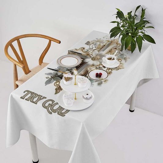 Rectangle Tablecloth-TRY GOD