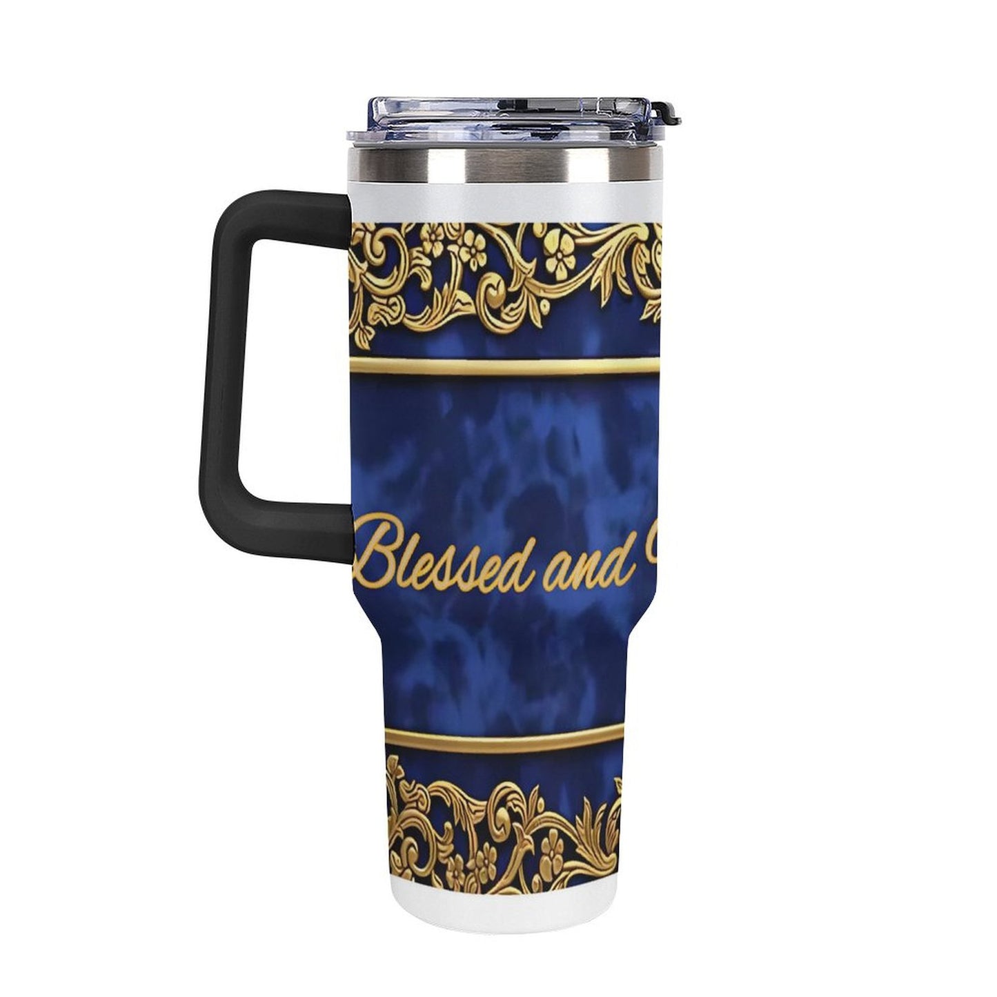 40oz Insulated Tumbler with Handle and Straw