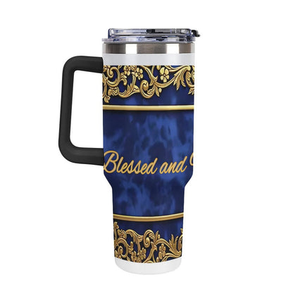 40oz Insulated Tumbler with Handle and Straw