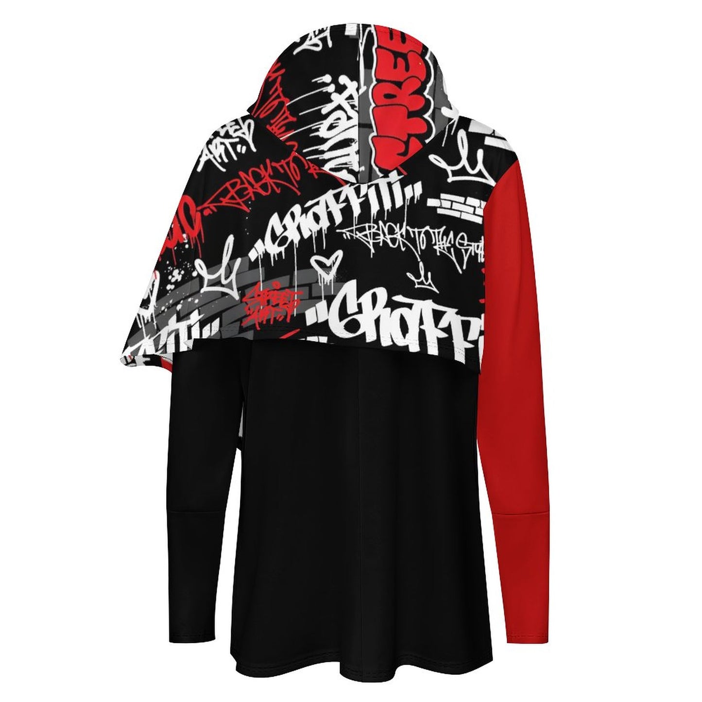 230gsm Poncho-style Long Sleeve Women Hoodie with Irregular Hem DS001 (All-Over Printing)