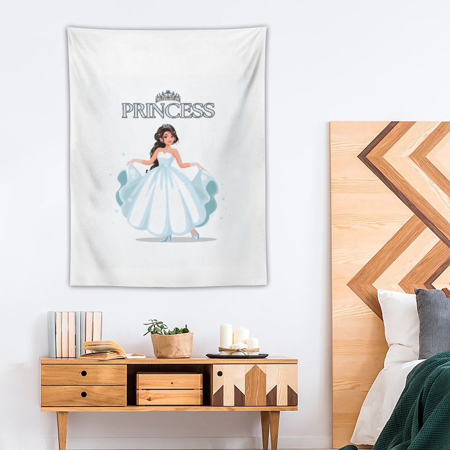 Wall Art with Vertical Tapestry