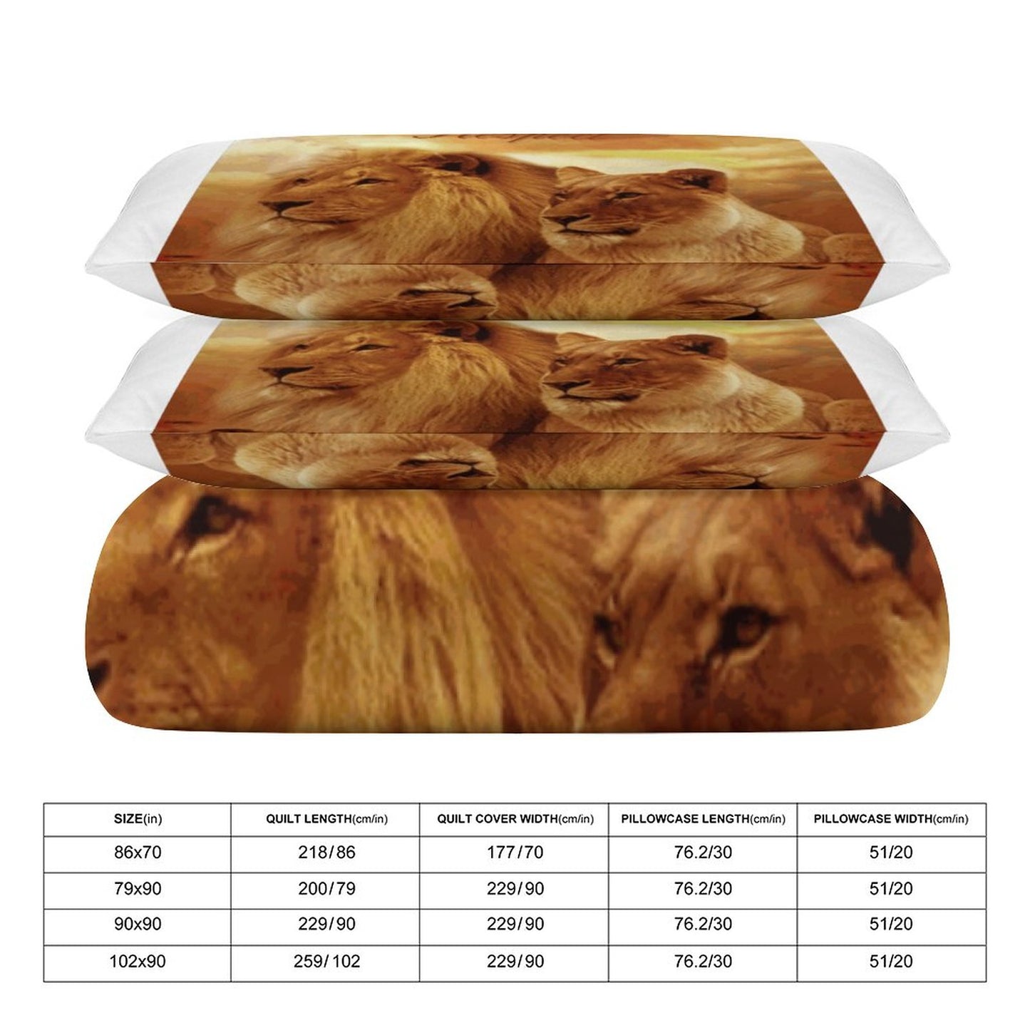 3-Piece Bedding Set-86"×70"/ 218×177cm (Dual-sidede Printing)