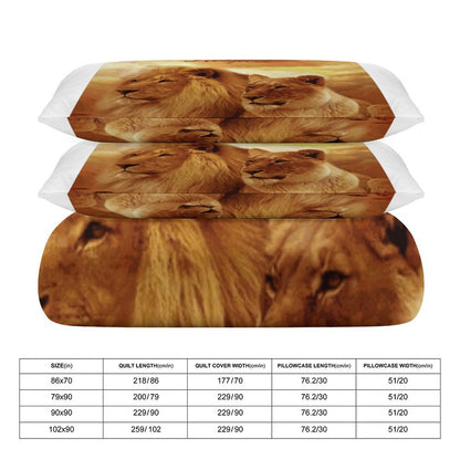 3-Piece Bedding Set-86"×70"/ 218×177cm (Dual-sidede Printing)