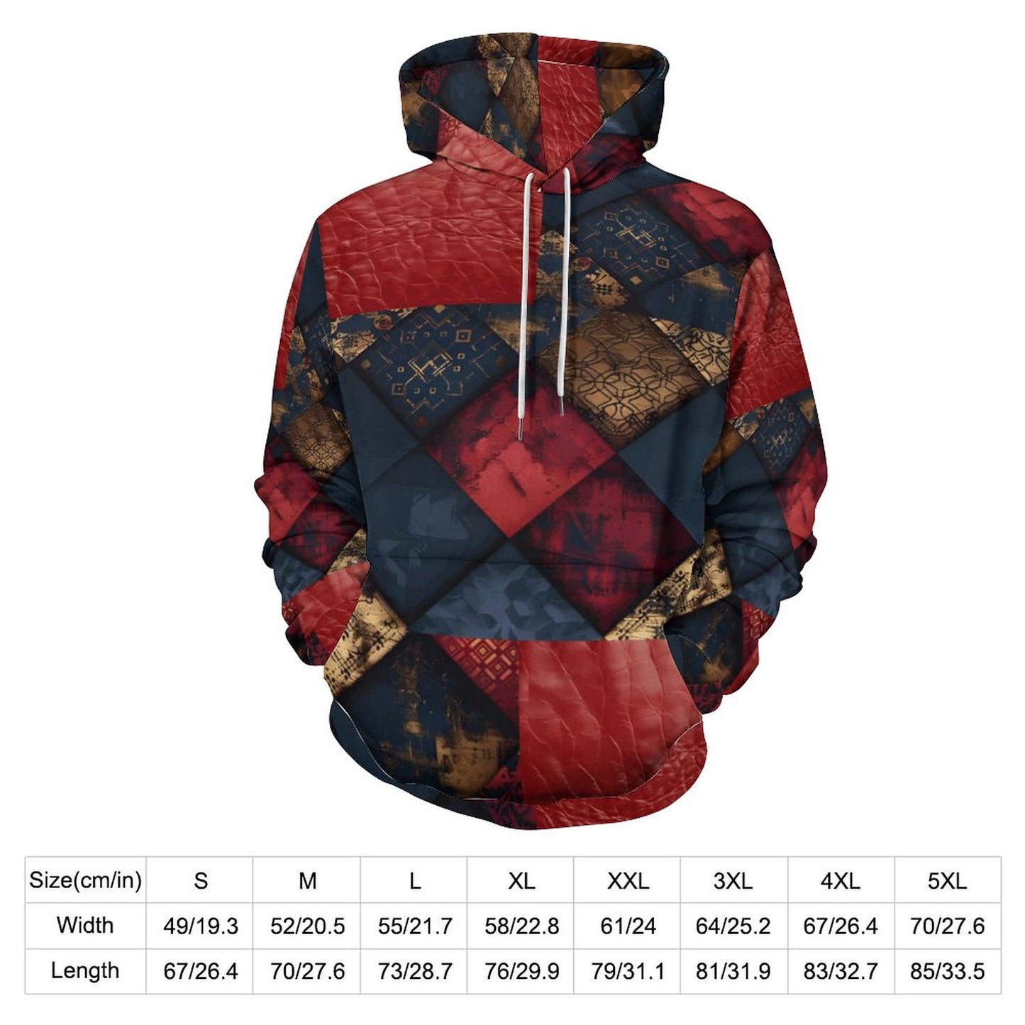 TRIANGLES & LEATHER Women's Hoodie with Double-layer Cap-SMALL-5XL