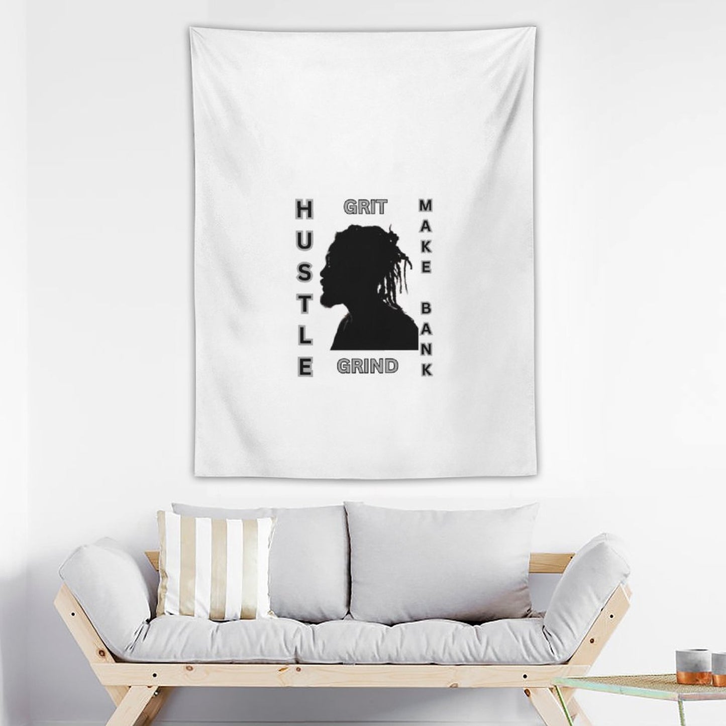 Wall Art with Vertical Tapestry