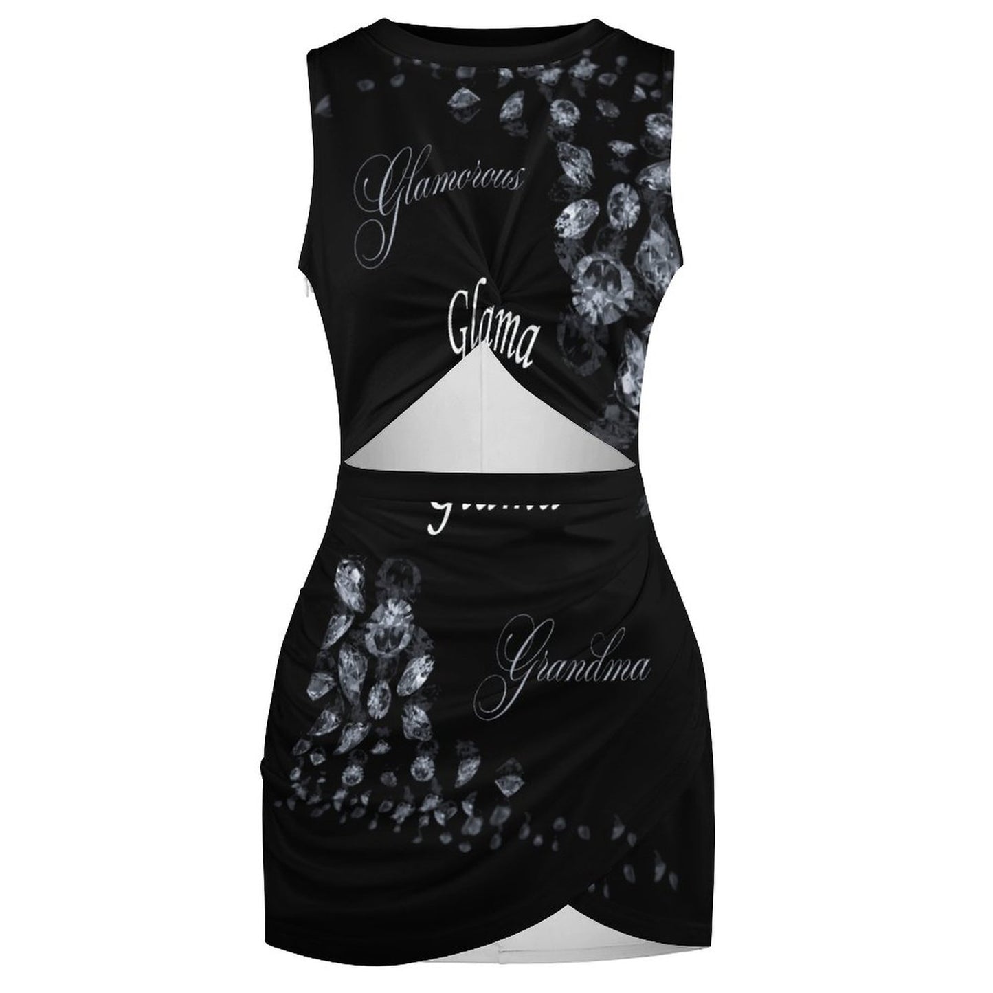Cutout Bodycon Slim Fit Dress BEQ (All-Over Printing)