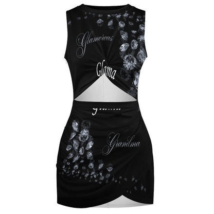Cutout Bodycon Slim Fit Dress BEQ (All-Over Printing)