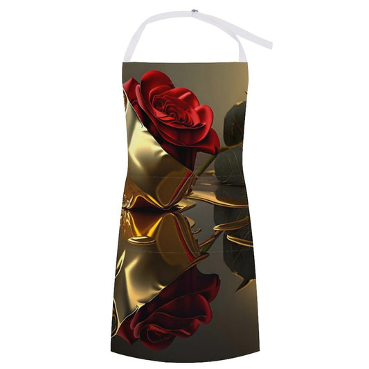 ROSE IN GOLD Adult Apron with Pocket