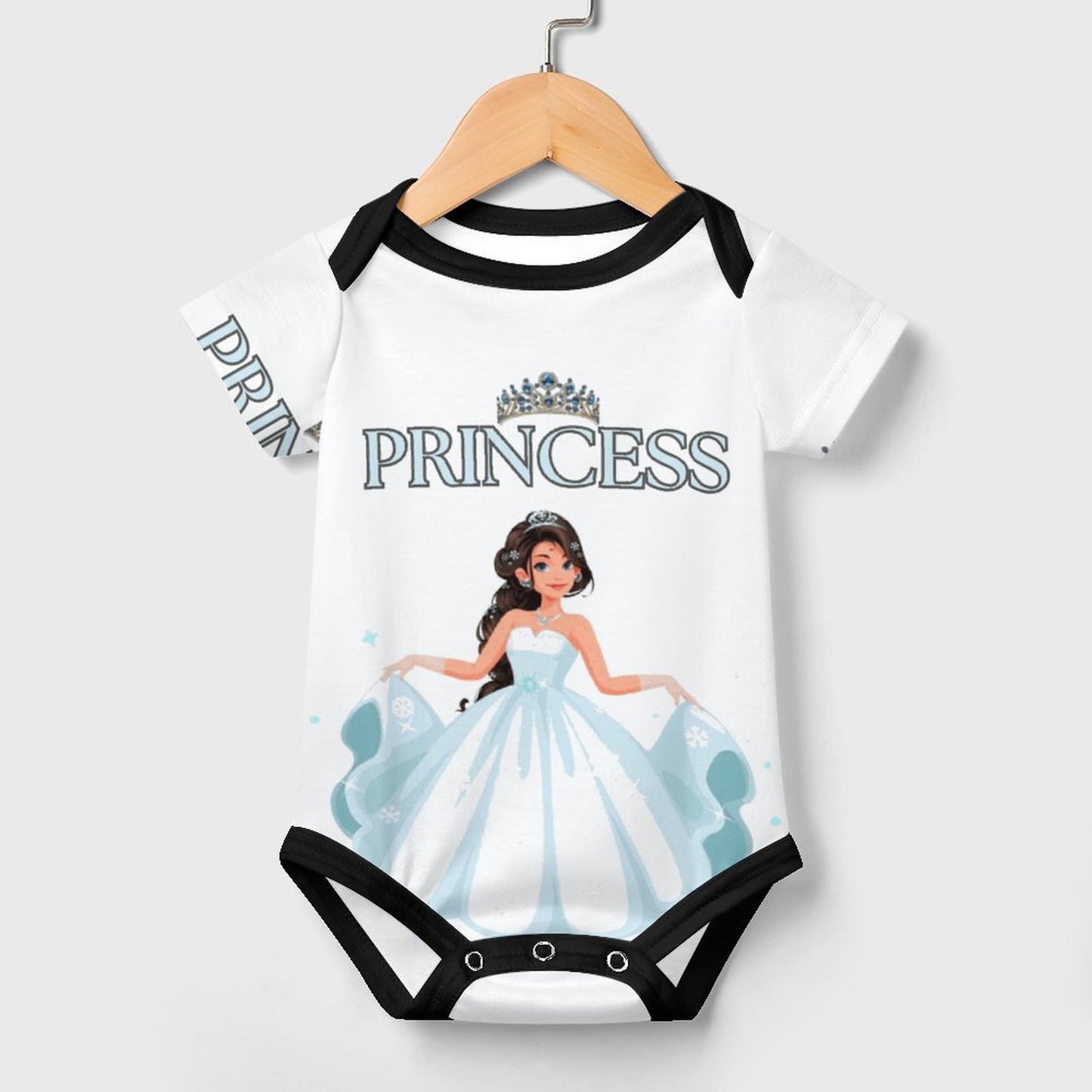 220gsm Faux Cotton Short Sleeve Baby Romper 349P (All-over Printing)