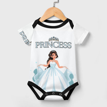 220gsm Faux Cotton Short Sleeve Baby Romper 349P (All-over Printing)