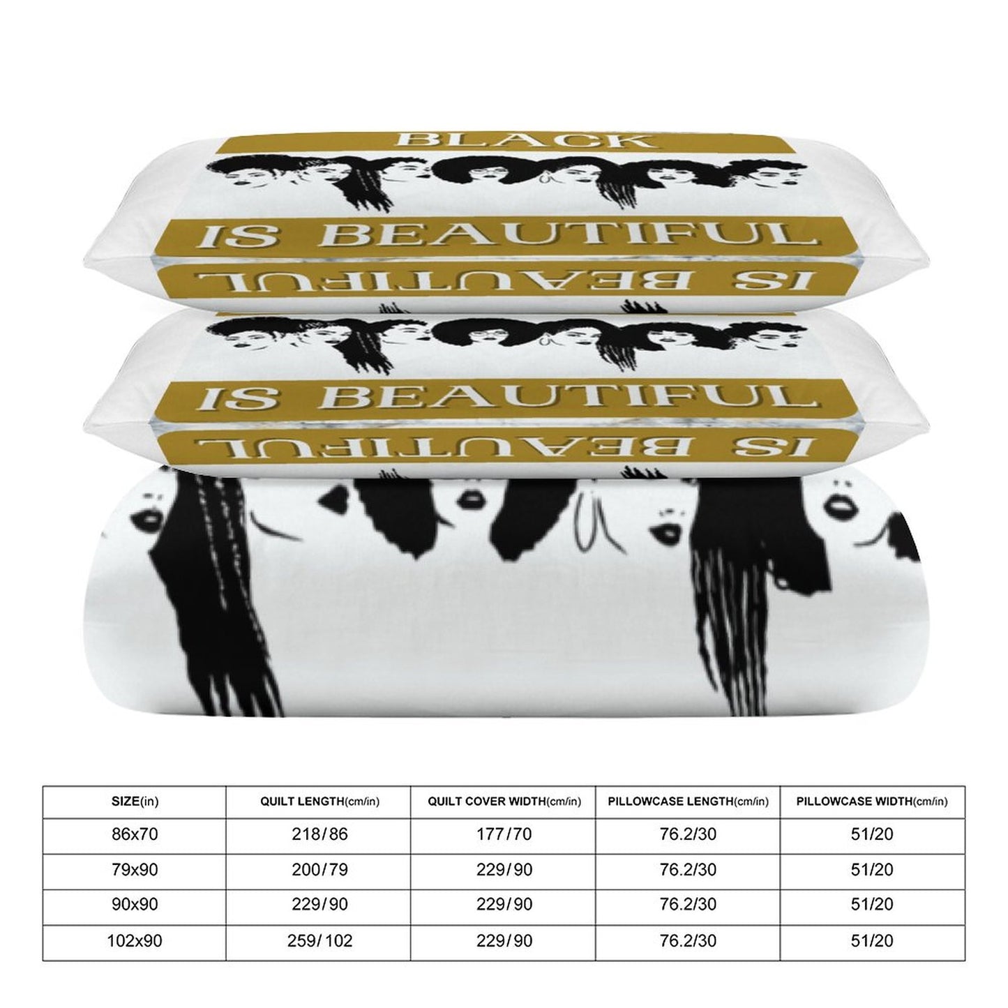 3-Piece Bedding Set-86"×70"/ 218×177cm (Dual-sidede Printing)