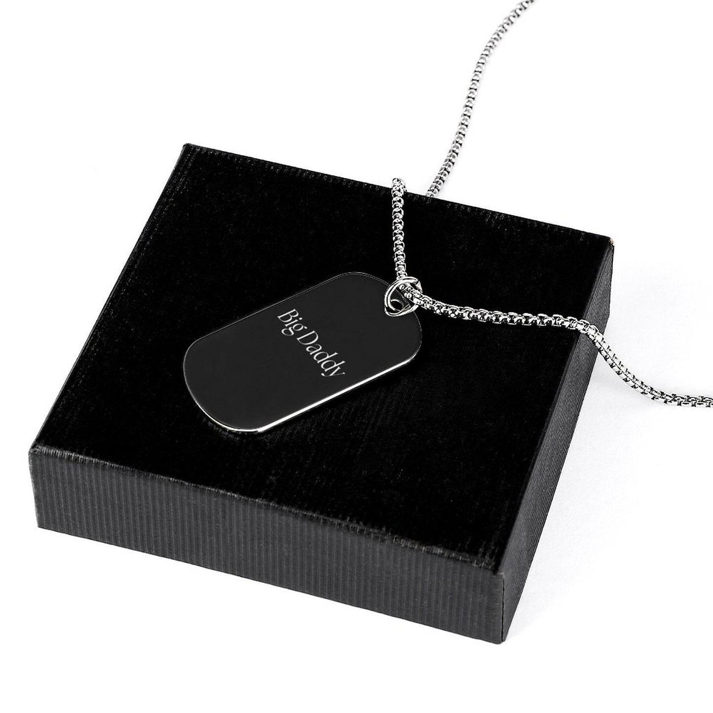 Titanium Steel Square Pendant Necklace-BIG DADDY