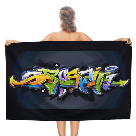 COLORFUL GRAFFITI Beach Towel