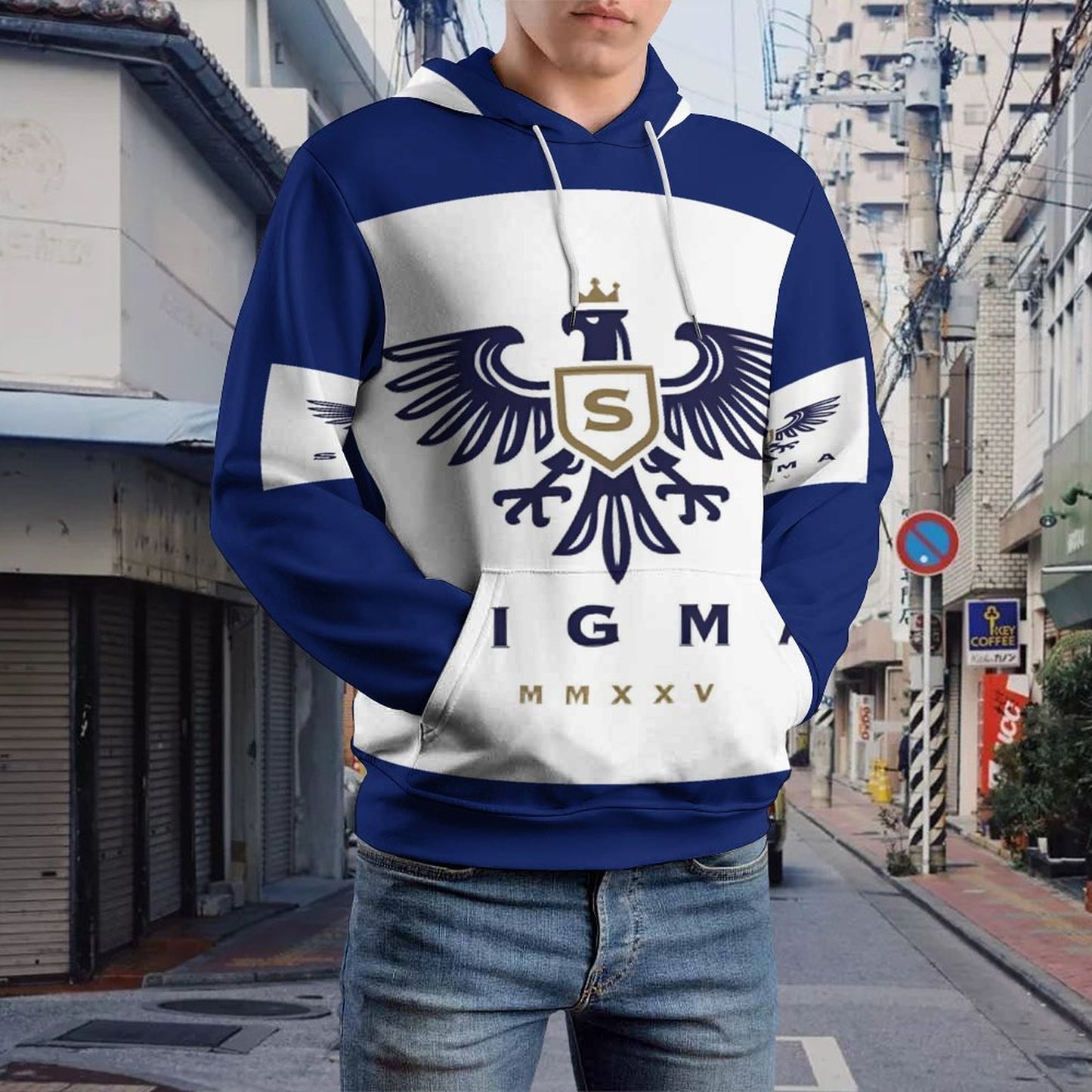 230gsm Men's Personalized Hoodie with Double-layer Cap (All-Over Printing)