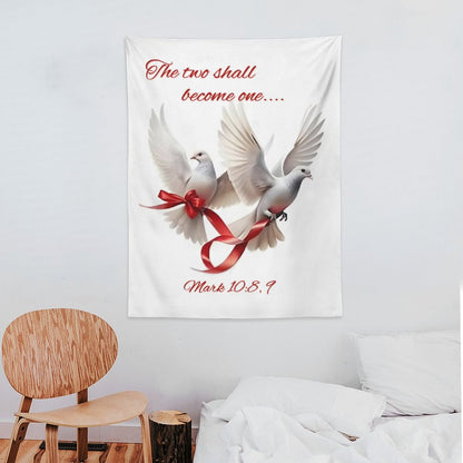 Wall Art with Vertical Tapestry
