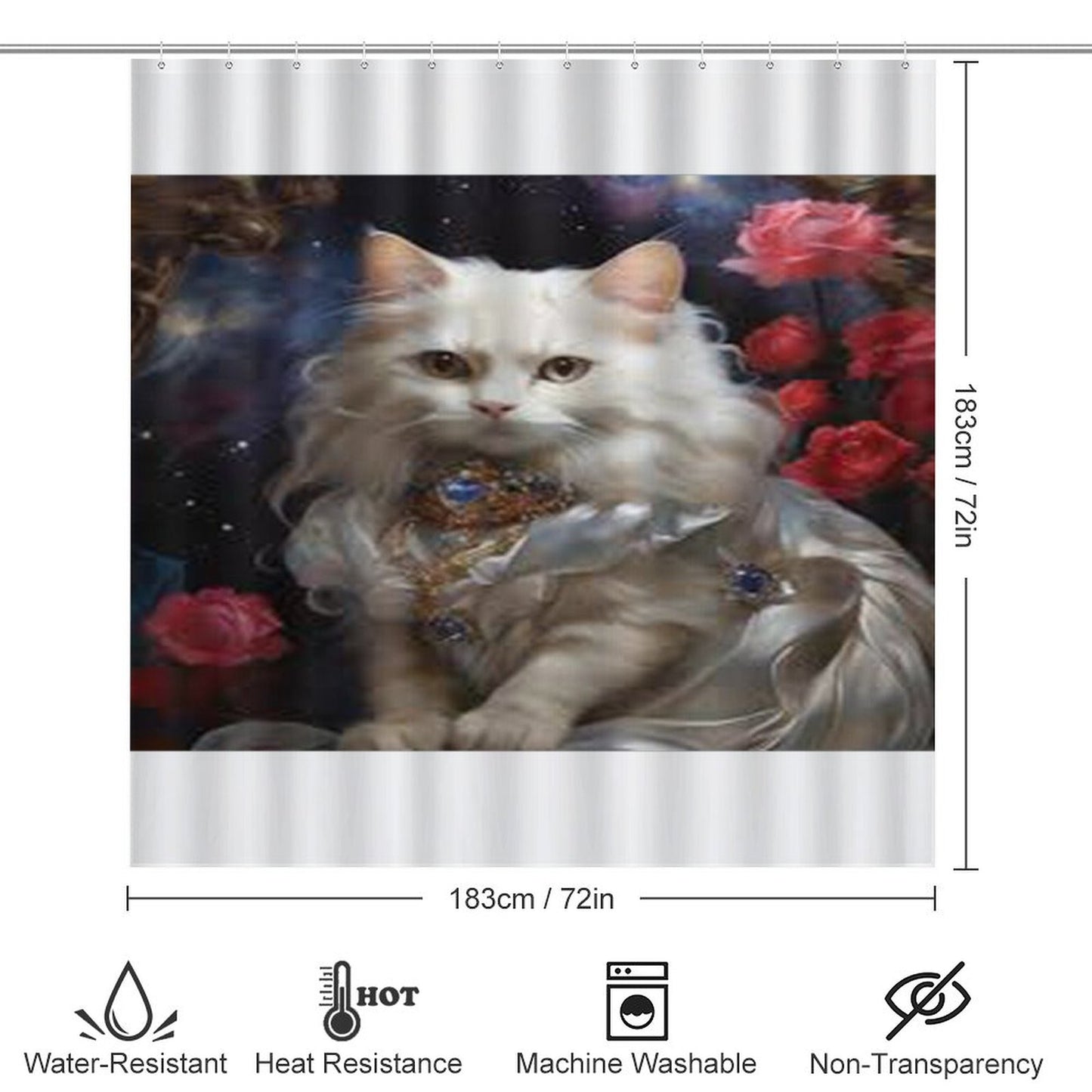 Shower Curtain Set with 3 Rugs