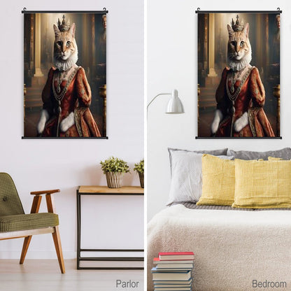 Canvas Hanging Poster with Scrolls-16"x24"/ 40x60cm-CAT QUEEN