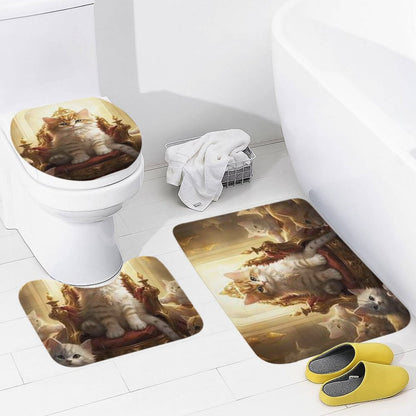 Coral Velvet Restroom Rug Set of 3-15.7"x23.6"/ 40x60cm