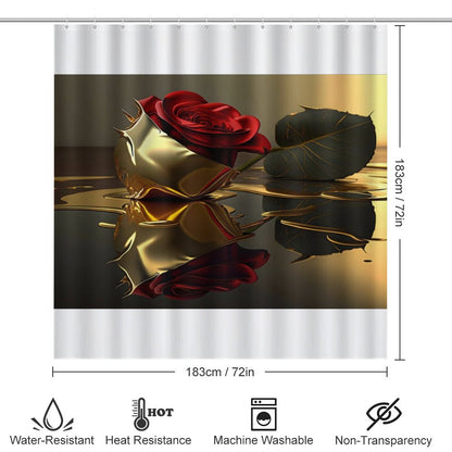 Shower Curtain Set with 3 Rugs