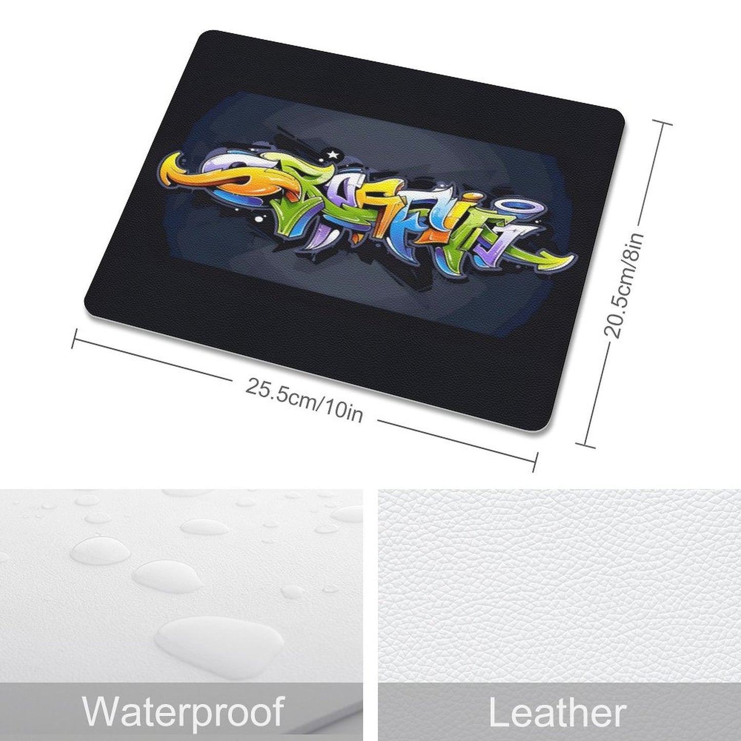 COLORFUL GRAFFITI PU Leather Mouse Pad