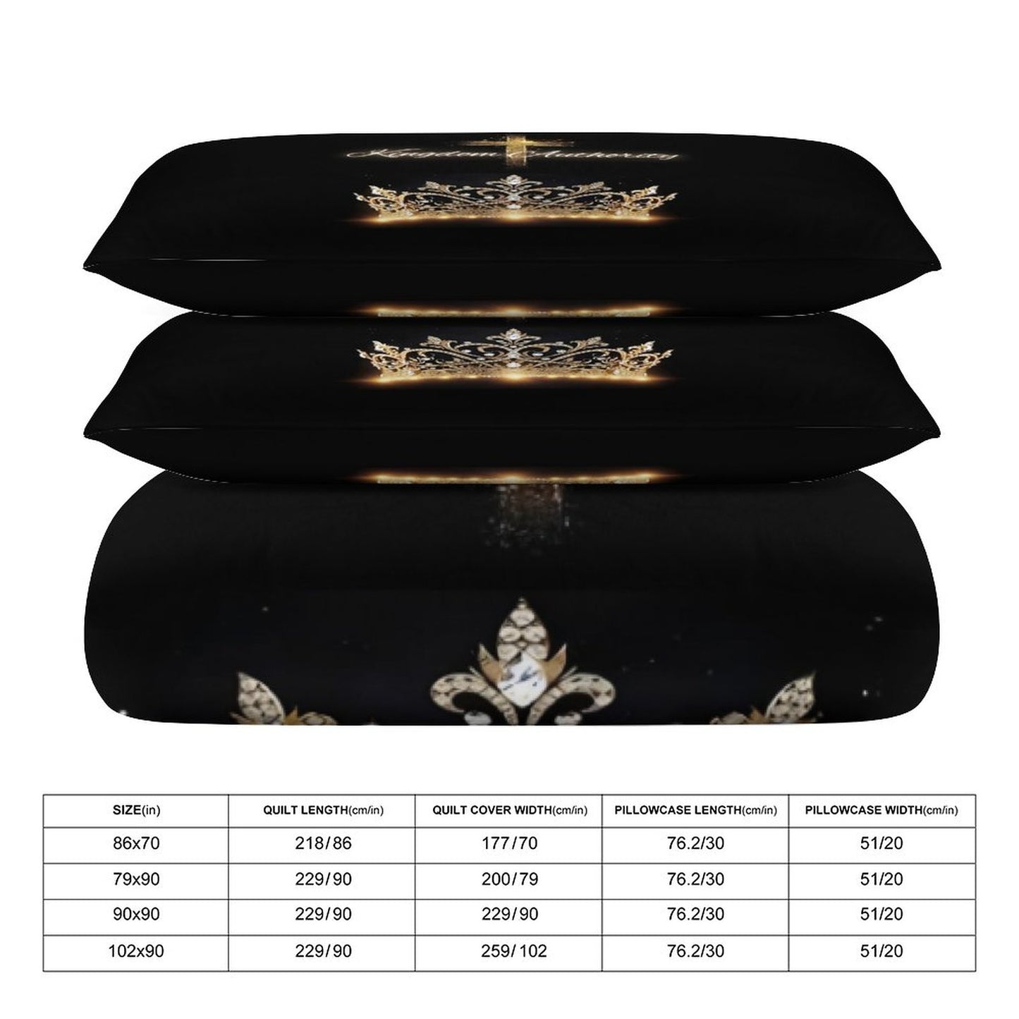 3-Piece Bedding Set-102"x90"/ 259x229cm (Dual-sided Printing)