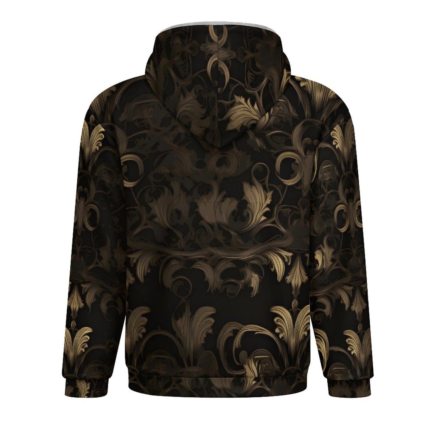BLACK & GOLD ACCENT Zipper Plush Fur Jacket-SMALL-5XL