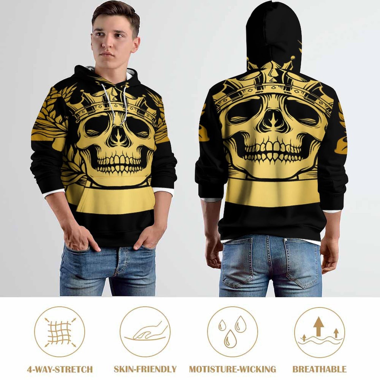230gsm Printed Hoodie for Men (All-Over Printing)