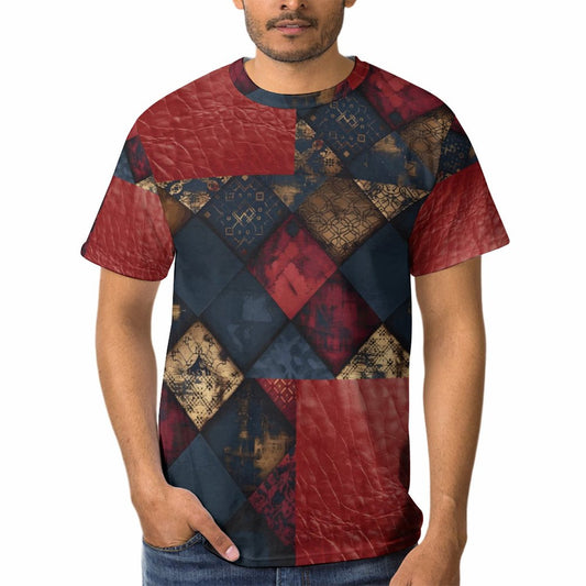 TRIANGLES & LEATHER Men's T-Shirt Short Sleeve-SMALL-3XL