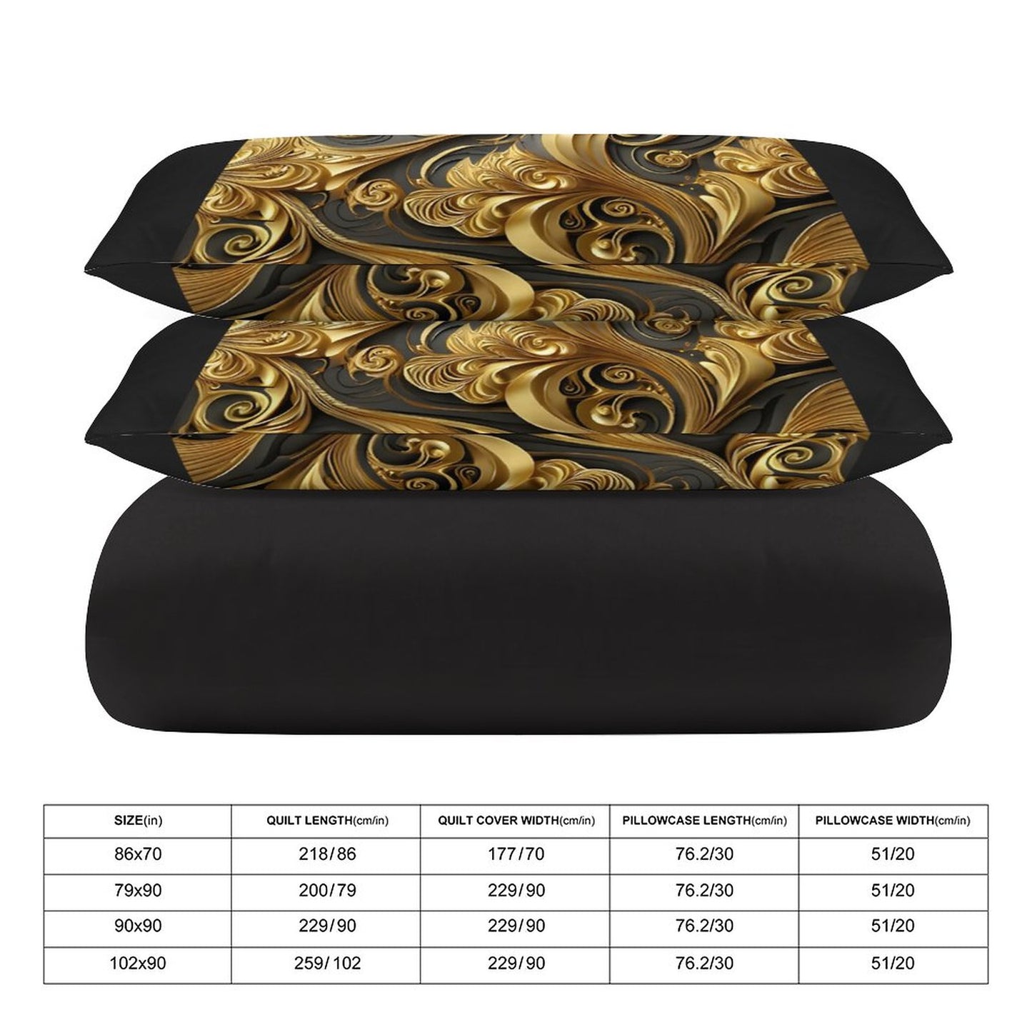 3-Piece Bedding Set-86"×70"/ 218×177cm (Dual-sidede Printing)