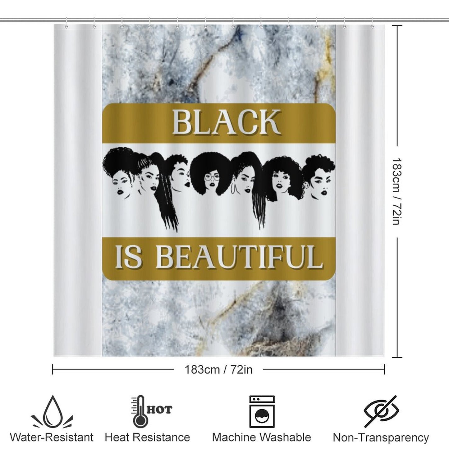 Shower Curtain Set with 3 Rugs