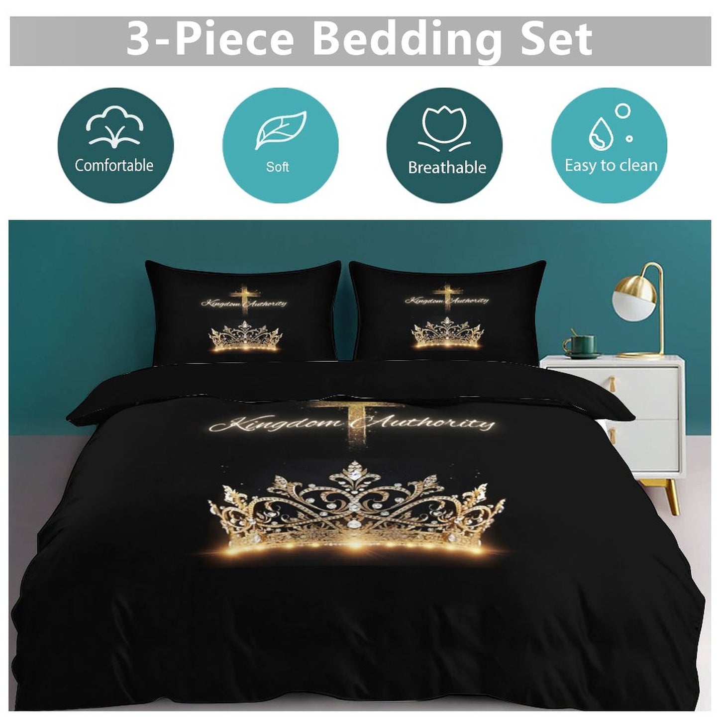 3-Piece Bedding Set-102"x90"/ 259x229cm (Dual-sided Printing)