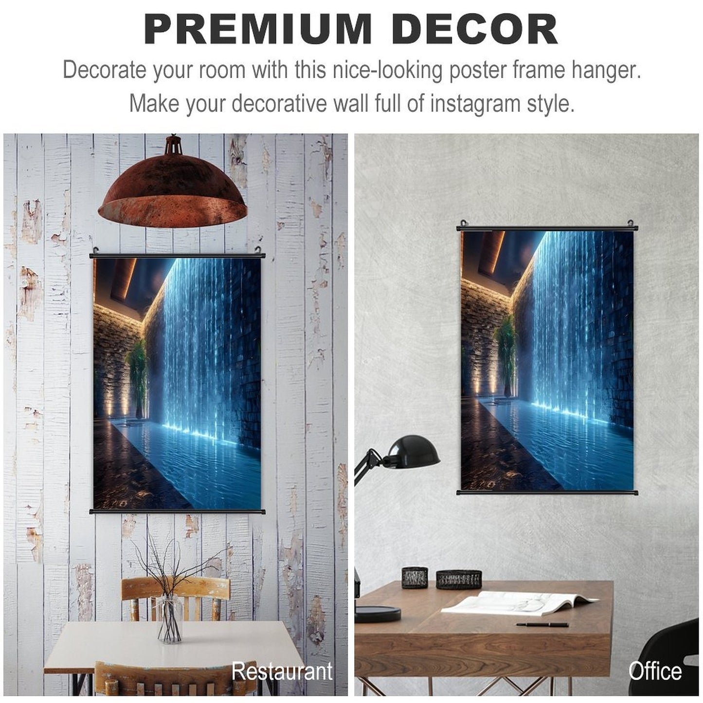 WALL WATERFALL Canvas Hanging Poster with Scrolls-16"x24"/ 40x60cm