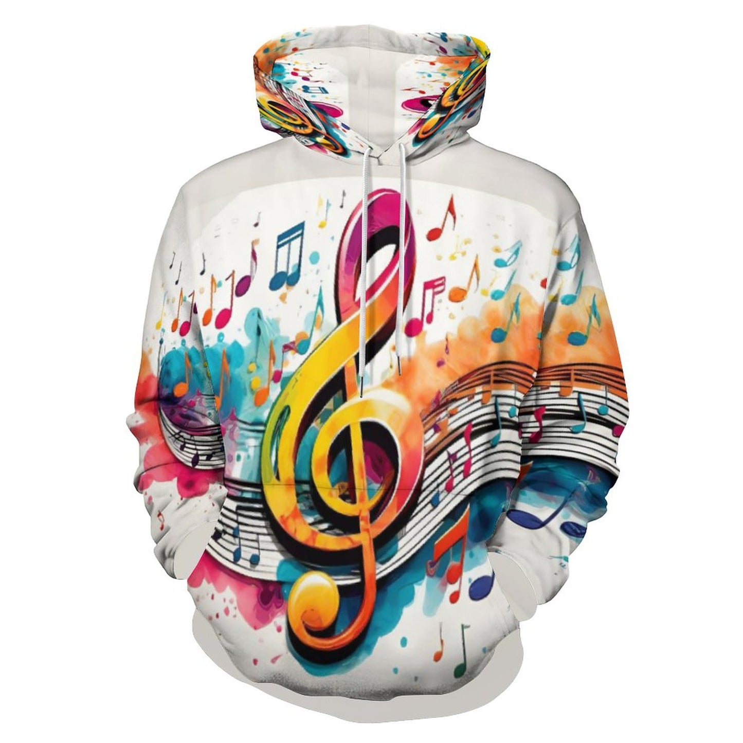 MUSIC GRAFFITI Men's Hoodie with Double-layer Cap-SMALL-6XL
