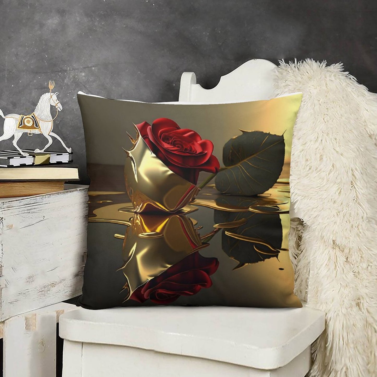 ROSE IN GOLD Plush Pillowcase Set of 4