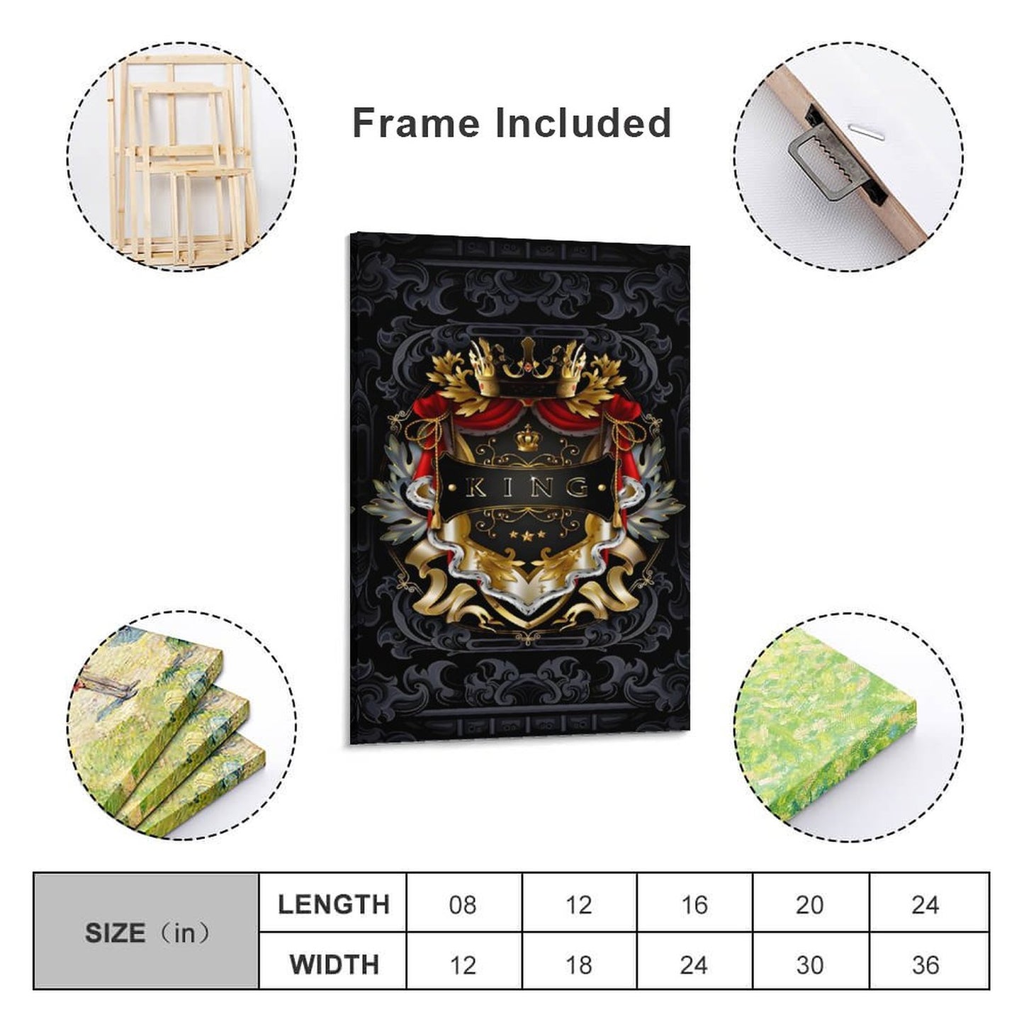 Framed Wooden Poster Hanging (Vertical 2:3)-8x12 inch
