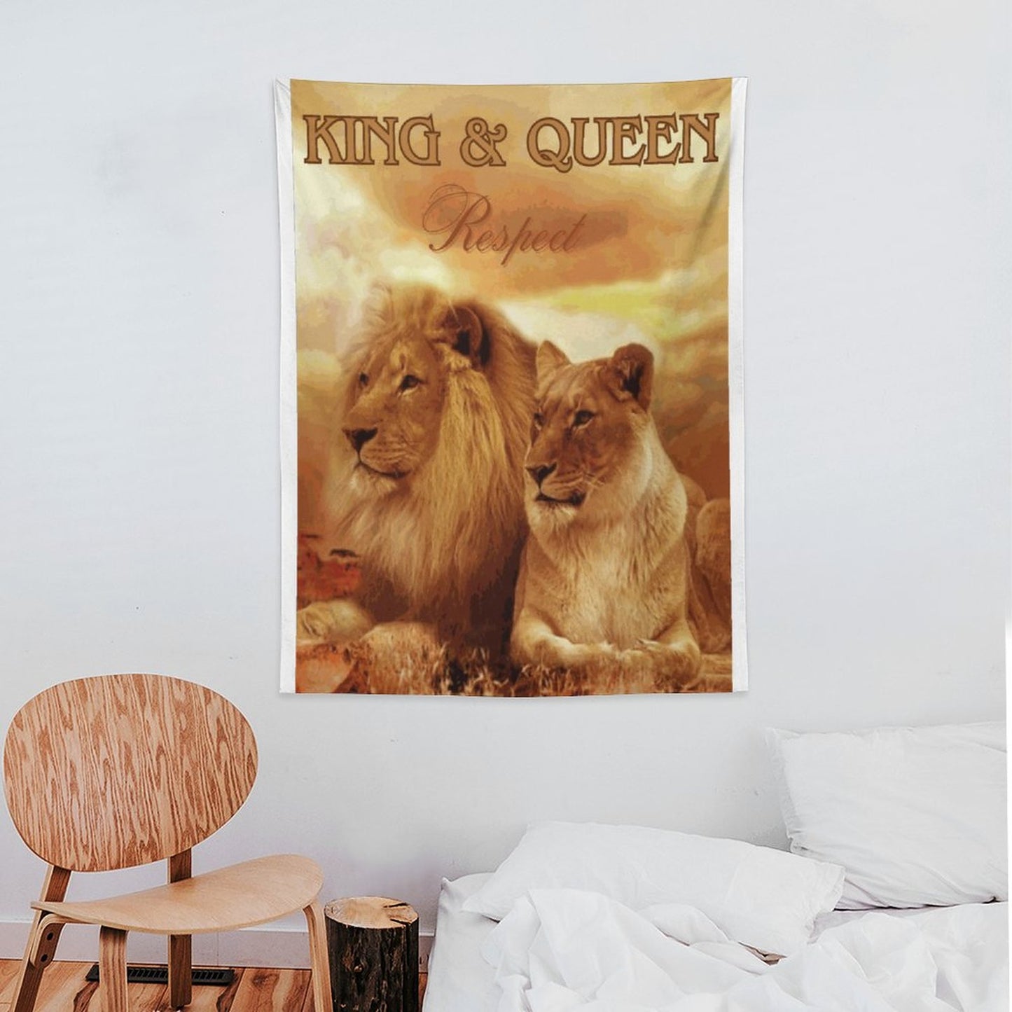 Wall Art with Vertical Tapestry