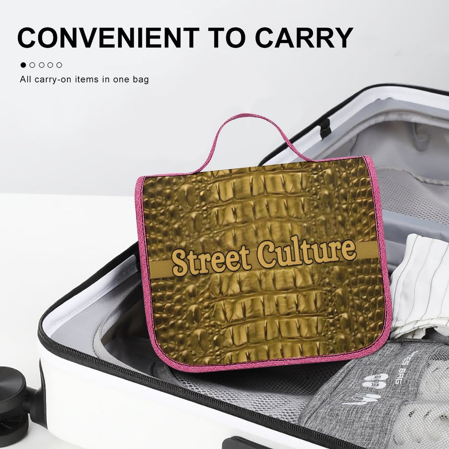 STREET CULTURE Alligator Travel Hanging Toiletry Bags