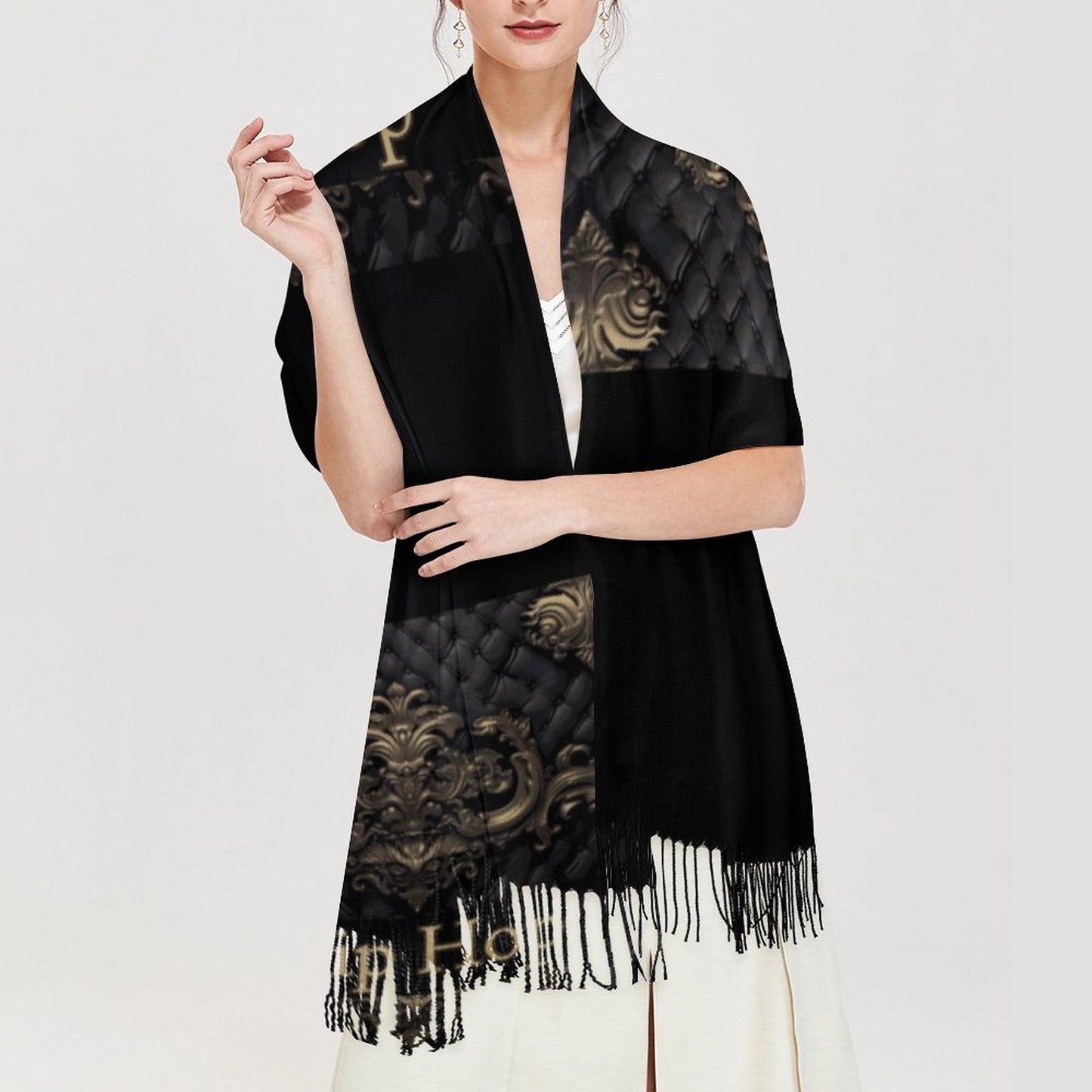 Cashmere-like Tassel Scarf (All-Over Printing)