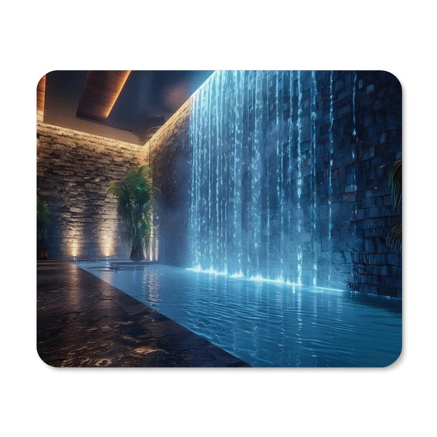 WALL WATERFALL Square Mouse Pad