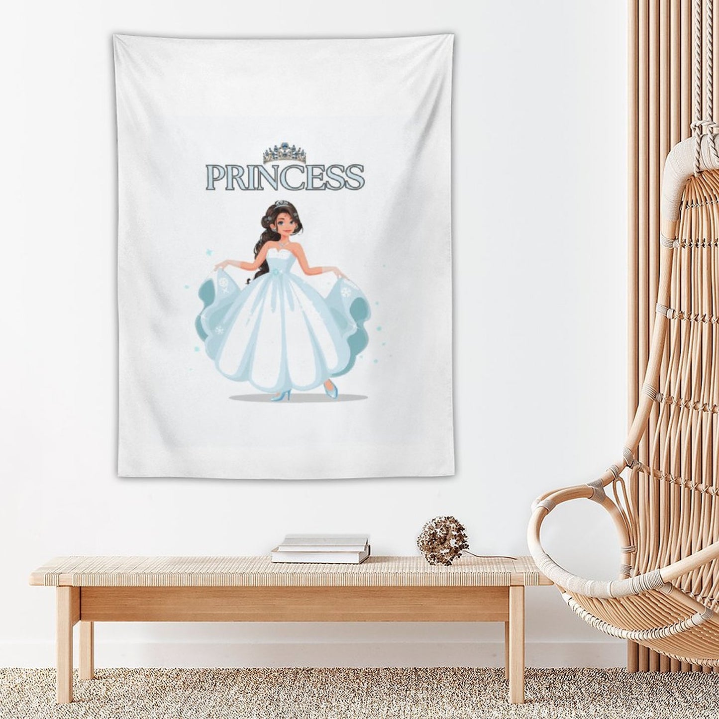 Wall Art with Vertical Tapestry