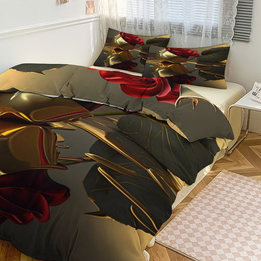 3-Piece Bedding Set-86"×70"/ 218×177cm (Dual-sideded Printing)