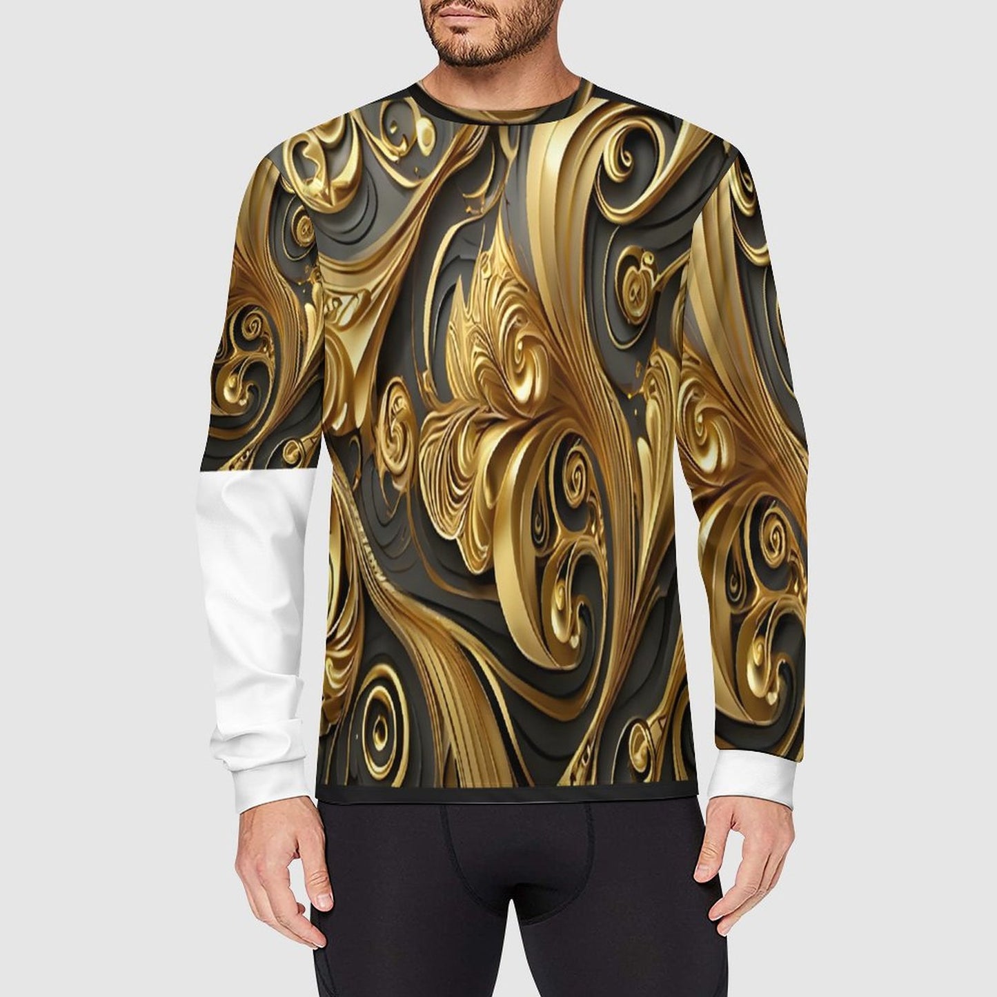 Men's Workout Top Long Sleeve DS017 (All-Over Printing)