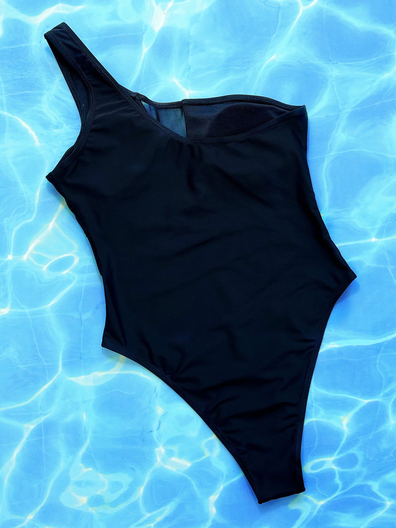 One-Shoulder Sleeveless One-Piece Swimsuit-S/M/L