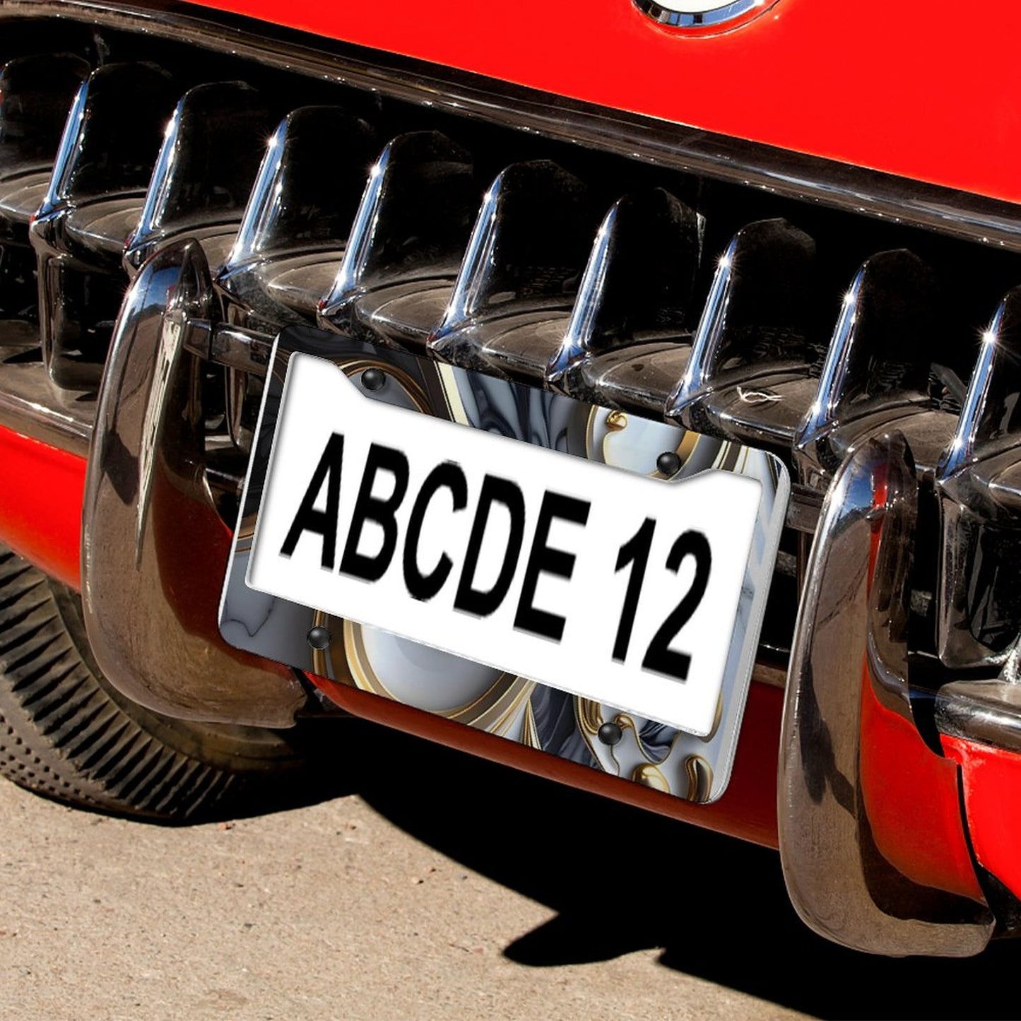 License Plate Frames with 4 Round Holes (1 Pair)