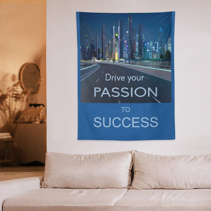 Wall Art with Vertical Tapestry