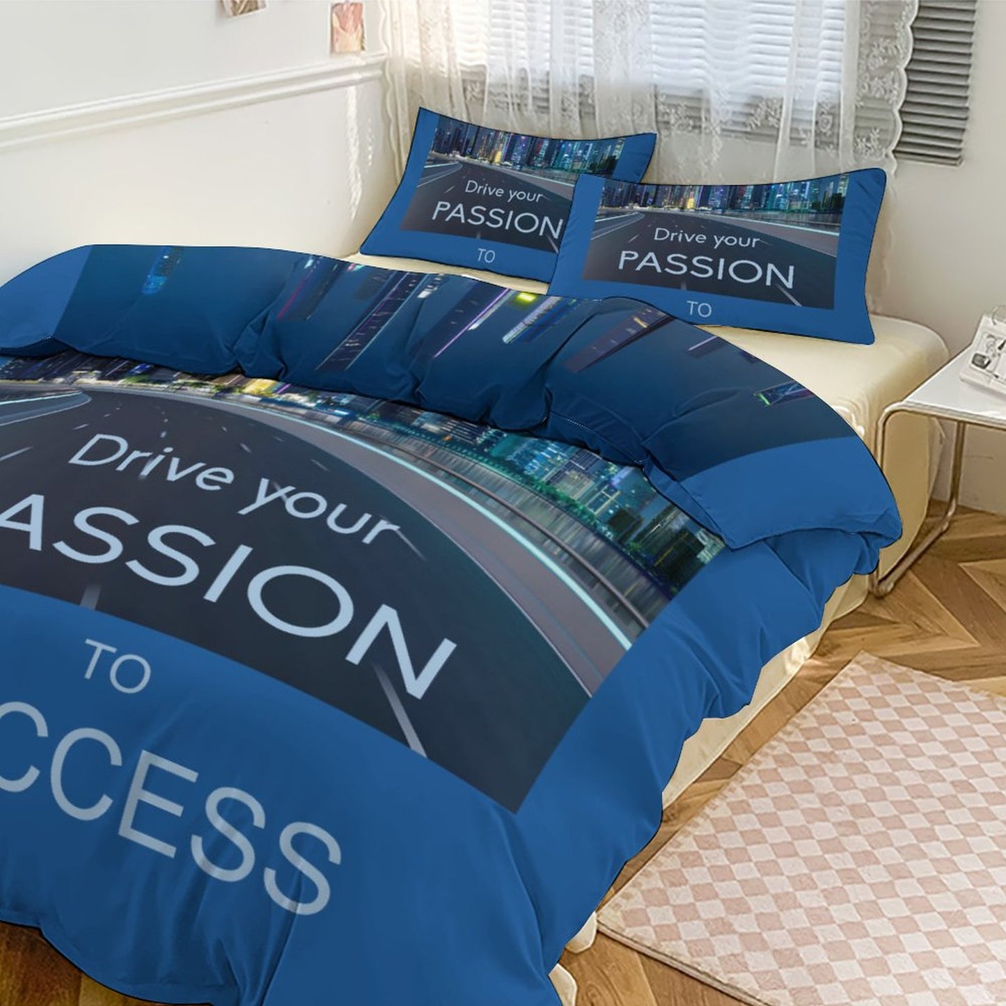 3-Piece Bedding Set-102"x90"/ 259x229cm (Dual-sided Printing)