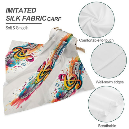 MUSIC GRAFFITI Square Scarf-imitated Silk-2 Sizes