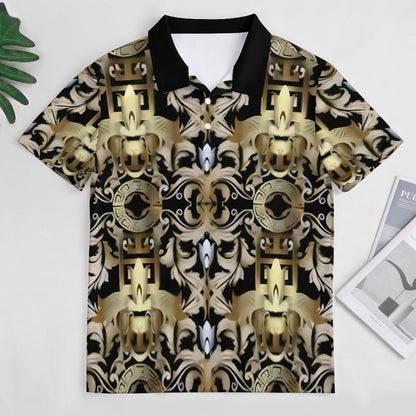 Custom Polo Shirts with All-Over printing Design Straight B612