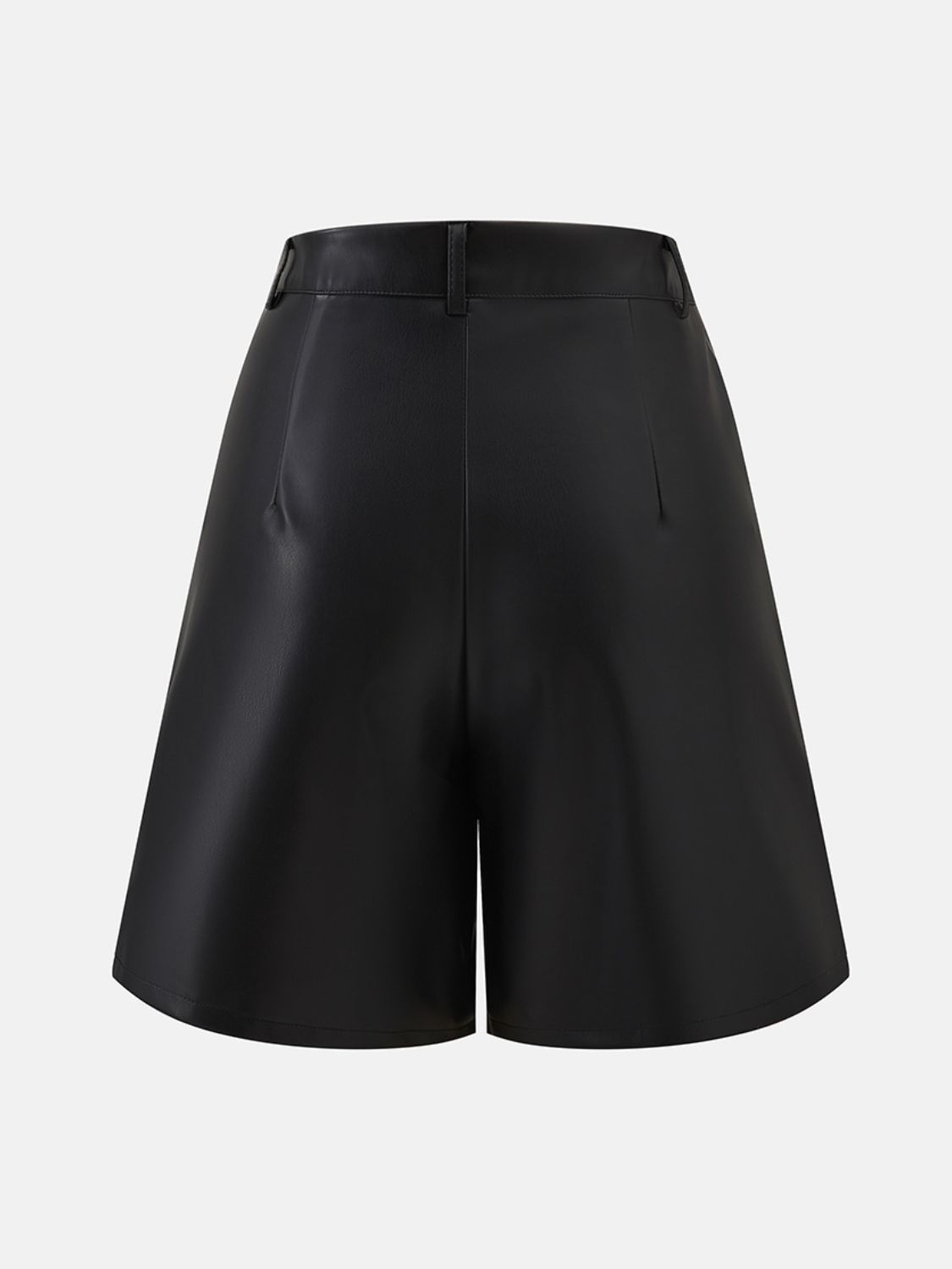 PU Leather High Rise Shorts (black/brown/burgundy)-SMALL-XL